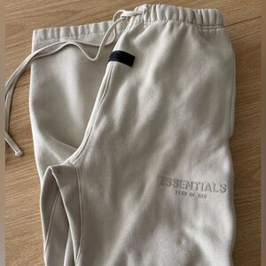 Essentials Cream Joggers for Men and Women